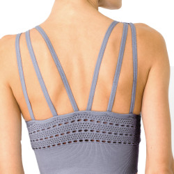 Mesh Seamless Bra with Cutouts - Grey Purple Mesh Seamless Bra with Cutouts - Grey Purple