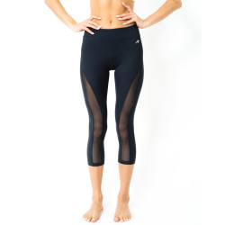 L'espace Low-Waisted Capri Leggings with Mesh Panels and Reflective Strips L'espace Low-Waisted Capri Leggings with Mesh Panels and Reflective Strips