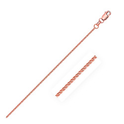 14k Rose Gold Diamond Cut Round Wheat Chain 1.1mm 14k Rose Gold Diamond Cut Round Wheat Chain 1.1mm