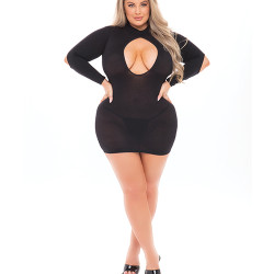 Pink Lipstick Devilish Backless Dress Black Qn