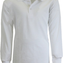DDI 2273874 Boy&apos;s White Long Sleeve Pique Polo Shirts - Size 16 Case of 45