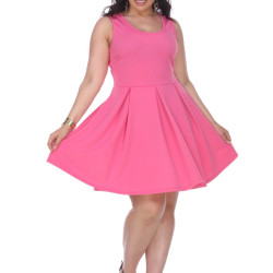 White Mark PS826-03-3XL Plus Crystal Dress&#44; Fuchsia - 3 Extra Large