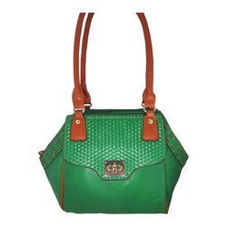 Aryana Ashlyn7grn Green Handbag With Twist Lock Flap Aryana Ashlyn7grn Green Handbag With Twist Lock Flap
