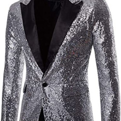Mens Sequin Suits Jackets Blazer Slim Fit Notched Lapel One Button Party Show Tux Dress Coats Mens Sequin Suits Jackets Blazer Slim Fit Notched Lapel One Button Party Show Tux Dress Coats