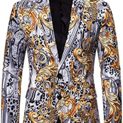 Men's Dress Floral Suit Blazer Luxury Dress Notched Lapel Jacket Stylish Tux Two Button Elegant Prom Coat Men's Dress Floral Suit Blazer Luxury Dress Notched Lapel Jacket Stylish Tux Two Button Elegant Prom Coat
