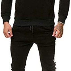 Men's Hooded Sweater Tracksuit Sports Casual Colorblock Sweater Jogger Pants 2-piece Set Men's Hooded Sweater Tracksuit Sports Casual Colorblock Sweater Jogger Pants 2-piece Set