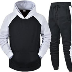 Men's Athletic Hooded Sweater Tracksuit Long-sleeved Pullover Sports Trousers Set Men's Athletic Hooded Sweater Tracksuit Long-sleeved Pullover Sports Trousers Set