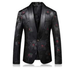 Mens Floral Tuxedo Jackets One Button Stylish Dinner Wedding Party Dress Jackets Mens Floral Tuxedo Jackets One Button Stylish Dinner Wedding Party Dress Jackets