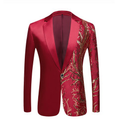 Men's Embroidered Sequins Blazer Slim Trendy Casual Men's Embroidered Sequins Blazer Slim Trendy Casual