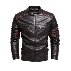 Autumn Winter Fleece Leather Jacket Men New PU Trench Coat Motorcycle Suit Windproof Waterproof Lapel Zipper Embroidery Fashion Autumn Winter Fleece Leather Jacket Men New PU Trench Coat Motorcycle Suit Windproof Waterproof Lapel Zipper Embroidery Fashion