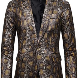 Men's Printed Suit Jackets Stylish Snakeskin Print Dress Coats Shawl Lapel Tuxedo Blazers for Wedding Party Prom Men's Printed Suit Jackets Stylish Snakeskin Print Dress Coats Shawl Lapel Tuxedo Blazers for Wedding Party Prom