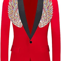 Men's Suit Jackets Colorful Sequin Wing Dress Coats Party Floral Suit Jacket Notched Lapel Slim Fit Tuxedo Blazers Men's Suit Jackets Colorful Sequin Wing Dress Coats Party Floral Suit Jacket Notched Lapel Slim Fit Tuxedo Blazers