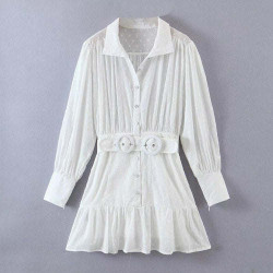 WHITE Polka Dot Embroidered Party Dress