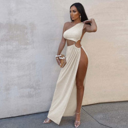 One Shoulder High Split Dress One Shoulder High Split Dress