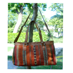 Kilim Leather Morocco Brown Bag