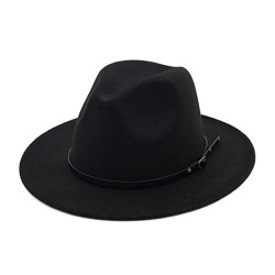 Vintage Felt Wide Brim Bowler Fedora Hat Winter Floppy Women Cap