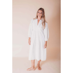 Women's Cotton Kaftan Dress - White Women's Cotton Kaftan Dress - White