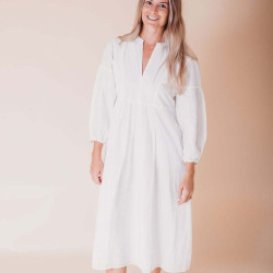 Women's Cotton Kaftan Dress - White Women's Cotton Kaftan Dress - White