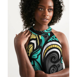 Abstract Butterfly Style Womens Halter Dress Abstract Butterfly Style Womens Halter Dress