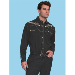 Scully P-627-BLK-M Mens Western Shirt - Black, Medium Scully P-627-BLK-M Mens Western Shirt - Black, Medium