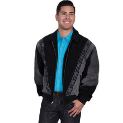Scully 62-261-XXL Mens Leather Two-Toned Boar Suede Rodeo Jacket, Black With Dark Grey - 2X-Large Scully 62-261-XXL Mens Leather Two-Toned Boar Suede Rodeo Jacket, Black With Dark Grey - 2X-Large