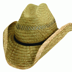 Dorfman Pacific TMMS58OS Mens Western Shape Summer Straw Hat Assortment - Pack Of 12